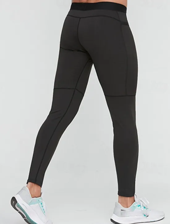 Sale OUKU Men's Athletic Pants Compression Pants GYM Pants Running Pants Outdoor Athleisure Daily Sports Breathable Quick Dry Soft High Elasticity Pocket Plain Full Length Fashion Casual Activewear Black White