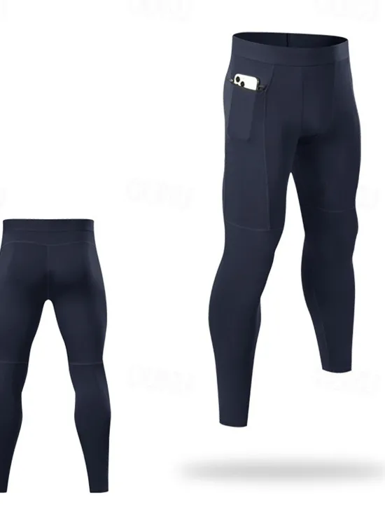 Sale OUKU Men's Athletic Pants Compression Pants GYM Pants Running Pants Outdoor Athleisure Daily Sports Breathable Quick Dry Soft High Elasticity Pocket Plain Full Length Fashion Casual Activewear Black White