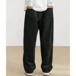 Discount OUKU Men's Athletic Pants Corduroy Pants Trousers Straight Leg Sweatpants Pocket Elastic Waist Drawstring Plain Comfort Sports Outdoor Daily Fashion Casual Black Yellow Micro-elastic