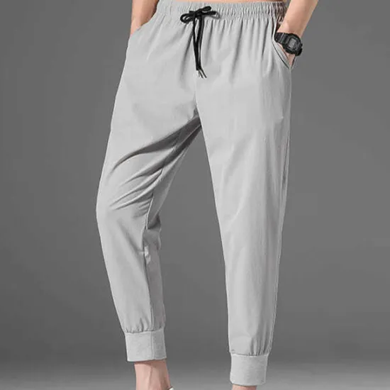 Clearance OUKU Men's Athletic Pants Cropped Pants Casual Pants Pocket Drawstring Elastic Waist Plain Comfort Outdoor Daily Going out Fashion Streetwear Black Grey