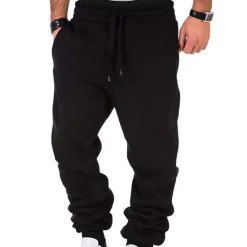 Hot OUKU Men's Athletic Pants Fleece Pants Sweatpants Joggers Trousers Pocket Drawstring Elastic Waist Plain Comfort Outdoor Daily Going out Fashion Streetwear Black Navy Blue