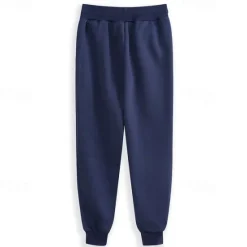 Hot OUKU Men's Athletic Pants Fleece Pants Sweatpants Joggers Trousers Pocket Drawstring Elastic Waist Plain Comfort Outdoor Daily Going out Fashion Streetwear Black Navy Blue