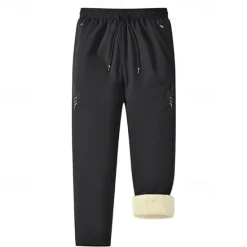 Sale OUKU Men's Athletic Pants Fleece Pants Sweatpants Winter Pants Trousers Pocket Drawstring Elastic Waist Plain Comfort Warm Sports Outdoor Daily Fashion Casual Black Gray Micro-elastic