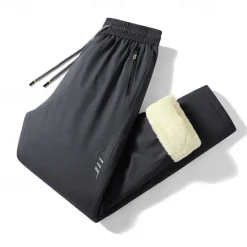 Sale OUKU Men's Athletic Pants Fleece Pants Sweatpants Winter Pants Trousers Pocket Drawstring Elastic Waist Plain Comfort Warm Sports Outdoor Daily Fashion Casual Black Gray Micro-elastic