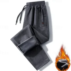 Sale OUKU Men's Athletic Pants Fleece Pants Sweatpants Winter Pants Trousers Pocket Drawstring Elastic Waist Plain Comfort Warm Sports Outdoor Daily Fashion Casual Black Dark Blue Micro-elastic