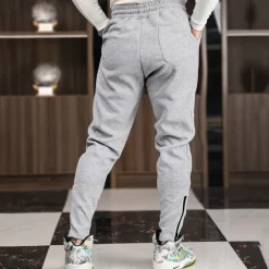 Hot OUKU Men's Athletic Pants Fleece Pants Sweatpants Trousers Zipper Pocket Drawstring Plain Comfort Warm Sports Outdoor Daily Fashion Casual Black Light Grey Micro-elastic