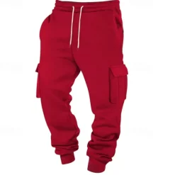 Clearance OUKU Men's Athletic Pants Joggers Trousers Cargo Sweatpants Pocket Drawstring Elastic Waist Plain Comfort Sports Outdoor Daily Fashion Casual Black White Micro-elastic