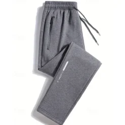 Sale OUKU Men's Athletic Pants Jogging Pants Training Pants Pocket Elastic Waist Plain Comfort Sports Outdoor Sports Black Light Grey Micro-elastic