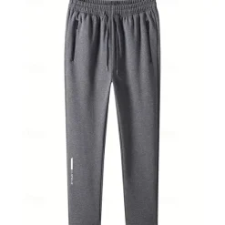 Sale OUKU Men's Athletic Pants Jogging Pants Training Pants Pocket Elastic Waist Plain Comfort Sports Outdoor Sports Black Light Grey Micro-elastic