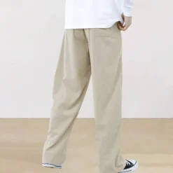 New OUKU Men's Athletic Pants Sweatpants Corduroy Pants Trousers Straight Leg Sweatpants Pocket Elastic Waist Drawstring Plain Comfort Sports Outdoor Daily Fashion Casual Black Wine Micro-elastic