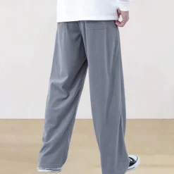 New OUKU Men's Athletic Pants Sweatpants Corduroy Pants Trousers Straight Leg Sweatpants Pocket Elastic Waist Drawstring Plain Comfort Sports Outdoor Daily Fashion Casual Black Wine Micro-elastic