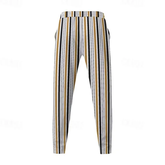 New OUKU Men's Athletic Pants Sweatpants Trousers Pocket Drawstring Elastic Waist Striped Comfort Sports Outdoor Daily Fashion Casual Black-White Black Micro-elastic