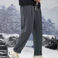 Clearance OUKU Men's Athletic Pants Sweatpants Trousers Straight Leg Sweatpants Pocket Drawstring Elastic Waist Plain Comfort Sports Outdoor Daily Fashion Casual Black Apricot Micro-elastic