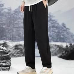 Clearance OUKU Men's Athletic Pants Sweatpants Trousers Straight Leg Sweatpants Pocket Drawstring Elastic Waist Plain Comfort Sports Outdoor Daily Fashion Casual Black Apricot Micro-elastic
