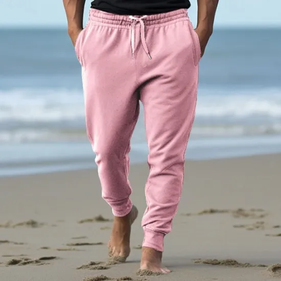 Clearance OUKU Men's Athletic Pants Sweatpants Joggers Trousers Pocket Drawstring Elastic Waist Plain Comfort Sports Outdoor Daily Fashion Casual Black White Micro-elastic