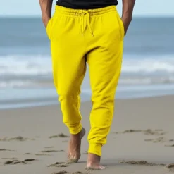 Clearance OUKU Men's Athletic Pants Sweatpants Joggers Trousers Pocket Drawstring Elastic Waist Plain Comfort Sports Outdoor Daily Fashion Casual Black White Micro-elastic