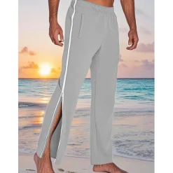 Discount OUKU Men's Athletic Pants Sweatpants Tear Away Pants Trousers Straight Leg Sweatpants Zipper Pocket Elastic Waist Plain Comfort Sports Outdoor Daily Fashion Casual Black Blue Micro-elastic