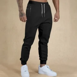 New OUKU Men's Athletic Pants Sweatpants Joggers Trousers Sports Pants Pocket Drawstring Elastic Waist Plain Comfort Sports Outdoor Daily Fashion Casual Black Army Green Micro-elastic