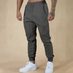 New OUKU Men's Athletic Pants Sweatpants Joggers Trousers Sports Pants Pocket Drawstring Elastic Waist Plain Comfort Sports Outdoor Daily Fashion Casual Black Army Green Micro-elastic