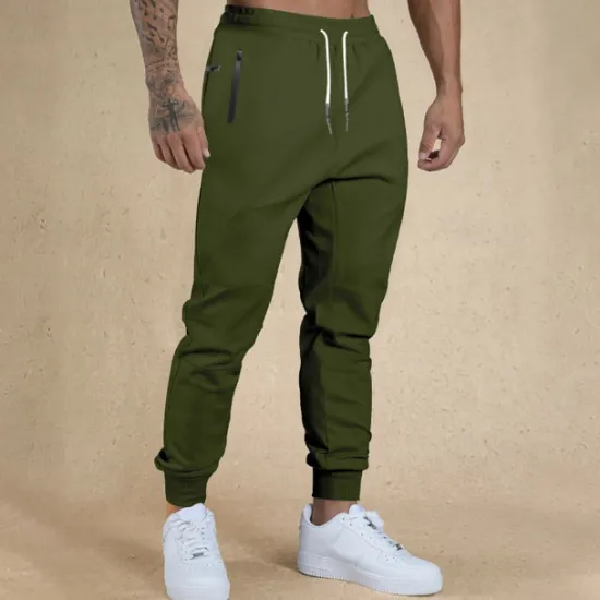 New OUKU Men's Athletic Pants Sweatpants Joggers Trousers Sports Pants Pocket Drawstring Elastic Waist Plain Comfort Sports Outdoor Daily Fashion Casual Black Army Green Micro-elastic