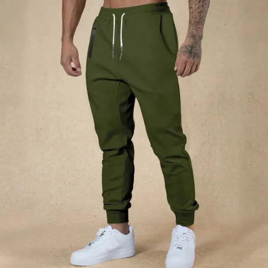 New OUKU Men's Athletic Pants Sweatpants Joggers Trousers Sports Pants Pocket Drawstring Elastic Waist Plain Comfort Sports Outdoor Daily Fashion Casual Black Army Green Micro-elastic