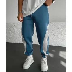 Hot OUKU Men's Athletic Pants Sweatpants Joggers Trousers Pocket Drawstring Elastic Waist Color Block Comfort Sports Outdoor Daily Fashion Casual Black / Red White Micro-elastic