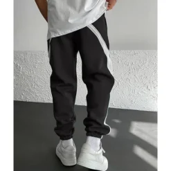 Hot OUKU Men's Athletic Pants Sweatpants Joggers Trousers Pocket Drawstring Elastic Waist Color Block Comfort Sports Outdoor Daily Fashion Casual Black / Red White Micro-elastic