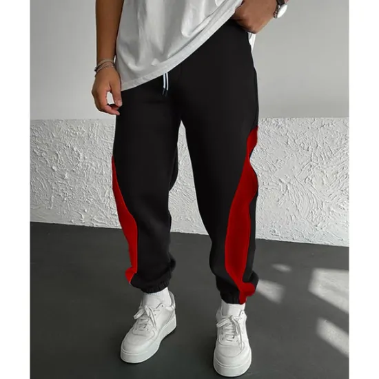 Hot OUKU Men's Athletic Pants Sweatpants Joggers Trousers Pocket Drawstring Elastic Waist Color Block Comfort Sports Outdoor Daily Fashion Casual Black / Red White Micro-elastic