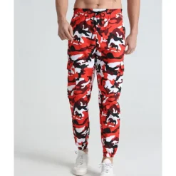 Online OUKU Men's Athletic Pants Sweatpants Joggers Trousers Pocket Drawstring Elastic Waist Camouflage Comfort Sports Outdoor Daily Fashion Casual Pink Red Micro-elastic