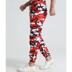 Online OUKU Men's Athletic Pants Sweatpants Joggers Trousers Pocket Drawstring Elastic Waist Camouflage Comfort Sports Outdoor Daily Fashion Casual Pink Red Micro-elastic
