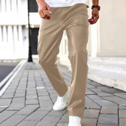 Hot OUKU Men's Athletic Pants Sweatpants Trousers Casual Pants Zipper Buttons Pocket Plain Comfort Sports Outdoor Daily Fashion Casual Silver Black Micro-elastic