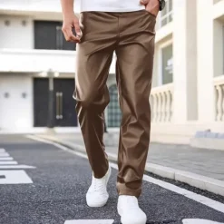 Hot OUKU Men's Athletic Pants Sweatpants Trousers Casual Pants Zipper Buttons Pocket Plain Comfort Sports Outdoor Daily Fashion Casual Silver Black Micro-elastic