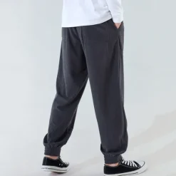 Best OUKU Men's Athletic Pants Sweatpants Joggers Corduroy Pants Trousers Pocket Drawstring Elastic Waist Plain Comfort Sports Outdoor Daily Fashion Casual Dark Khaki Black Micro-elastic