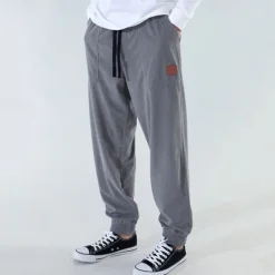 Best OUKU Men's Athletic Pants Sweatpants Joggers Corduroy Pants Trousers Pocket Drawstring Elastic Waist Plain Comfort Sports Outdoor Daily Fashion Casual Dark Khaki Black Micro-elastic