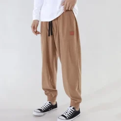 Best OUKU Men's Athletic Pants Sweatpants Joggers Corduroy Pants Trousers Pocket Drawstring Elastic Waist Plain Comfort Sports Outdoor Daily Fashion Casual Dark Khaki Black Micro-elastic