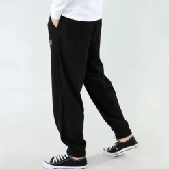 Best OUKU Men's Athletic Pants Sweatpants Joggers Corduroy Pants Trousers Pocket Drawstring Elastic Waist Plain Comfort Sports Outdoor Daily Fashion Casual Dark Khaki Black Micro-elastic