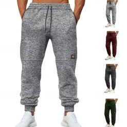 Clearance OUKU Men's Athletic Pants Sweatpants Joggers Trousers Pocket Drawstring Elastic Waist Plain Comfort Sports Outdoor Daily Fashion Casual ArmyGreen Wine Micro-elastic