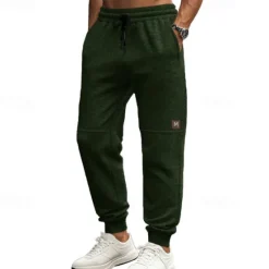 Clearance OUKU Men's Athletic Pants Sweatpants Joggers Trousers Pocket Drawstring Elastic Waist Plain Comfort Sports Outdoor Daily Fashion Casual ArmyGreen Wine Micro-elastic