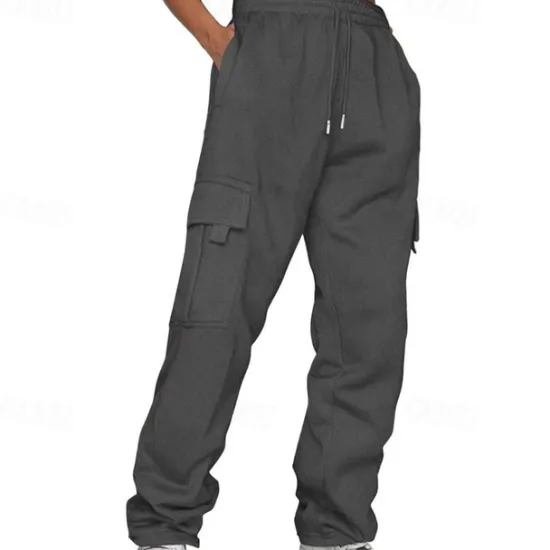 Clearance OUKU Men's Athletic Pants Sweatpants Trousers Pocket Drawstring Elastic Waist Plain Comfort Sports Outdoor Daily Fashion Casual Light Khaki Black Micro-elastic