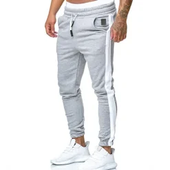 Hot OUKU Men's Athletic Pants Sweatpants Joggers Trousers Pocket Stripe Comfort Breathable Outdoor Daily Going out Fashion Casual Black White