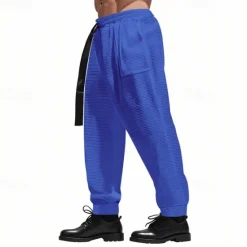 Sale OUKU Men's Athletic Pants Sweatpants Joggers Trousers Pocket Drawstring Elastic Waist Plain Comfort Sports Outdoor Daily Fashion Casual Black White Micro-elastic