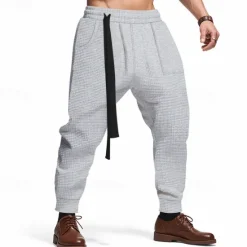 Sale OUKU Men's Athletic Pants Sweatpants Joggers Trousers Pocket Drawstring Elastic Waist Plain Comfort Sports Outdoor Daily Fashion Casual Black White Micro-elastic