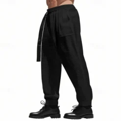 Sale OUKU Men's Athletic Pants Sweatpants Joggers Trousers Pocket Drawstring Elastic Waist Plain Comfort Sports Outdoor Daily Fashion Casual Black White Micro-elastic