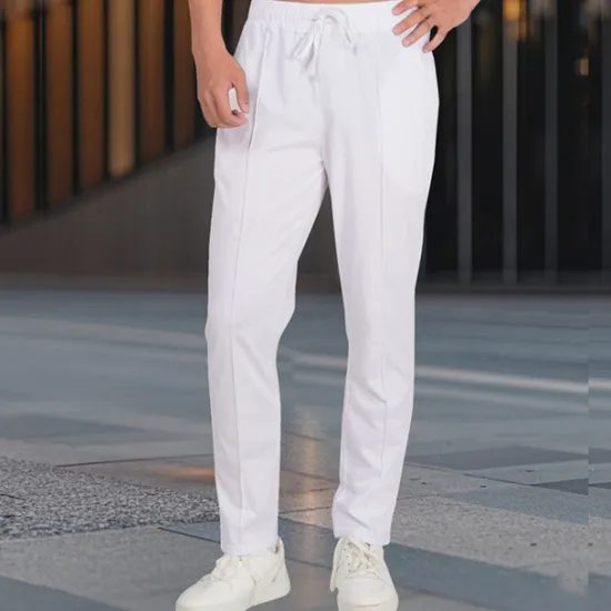 Best OUKU Men's Athletic Pants Sweatpants Joggers Trousers Sports Pants Pocket Drawstring Elastic Waist Plain Comfort Sports Outdoor Daily Fashion Casual Black White Micro-elastic