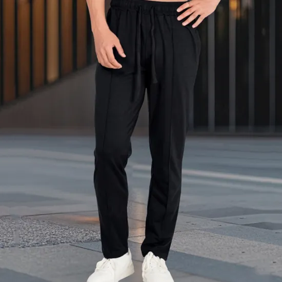 Best OUKU Men's Athletic Pants Sweatpants Joggers Trousers Sports Pants Pocket Drawstring Elastic Waist Plain Comfort Sports Outdoor Daily Fashion Casual Black White Micro-elastic