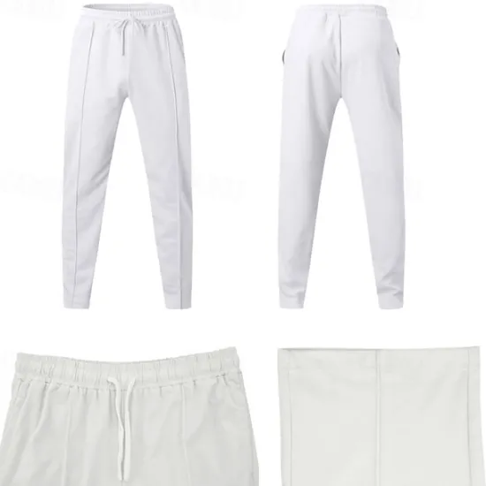 Best OUKU Men's Athletic Pants Sweatpants Joggers Trousers Sports Pants Pocket Drawstring Elastic Waist Plain Comfort Sports Outdoor Daily Fashion Casual Black White Micro-elastic