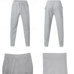 Best OUKU Men's Athletic Pants Sweatpants Joggers Trousers Sports Pants Pocket Drawstring Elastic Waist Plain Comfort Sports Outdoor Daily Fashion Casual Black White Micro-elastic