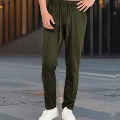Best OUKU Men's Athletic Pants Sweatpants Joggers Trousers Sports Pants Pocket Drawstring Elastic Waist Plain Comfort Sports Outdoor Daily Fashion Casual Black White Micro-elastic