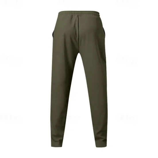 Best OUKU Men's Athletic Pants Sweatpants Joggers Trousers Sports Pants Pocket Drawstring Elastic Waist Plain Comfort Sports Outdoor Daily Fashion Casual Black White Micro-elastic