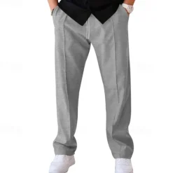 Best OUKU Men's Athletic Pants Sweatpants Joggers Trousers Sports Pants Pocket Drawstring Elastic Waist Plain Comfort Sports Outdoor Daily Fashion Casual Black White Micro-elastic